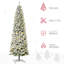 Artificial Christmas Tree With 550 Lights And 988 Long-lasting Base 9ft Slim Fir Tips Led