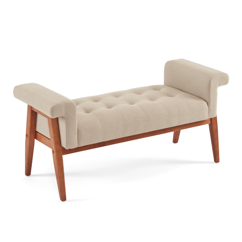 Dunaway Elegant Linen Tufted Bench