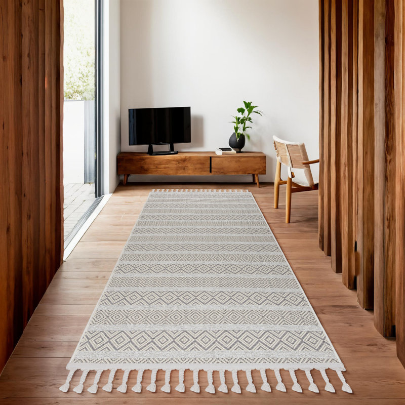 Antibacterial Hall Carpet, White, 39.4 x 78.7 inches | 64% Cotton, 21% Polyester, 15% Chenille | Machine Woven, 1.5 lbs/sq ft | Pile Height: 0.2 inches | Washable, Easy to Clean, Ideal for Living Spaces