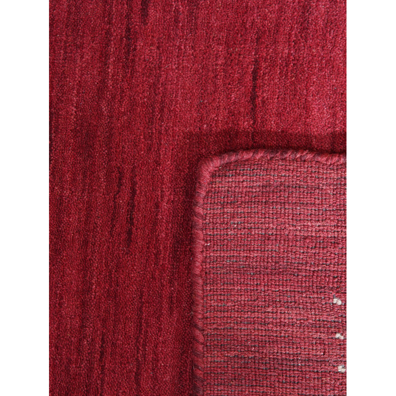 Anley Hand Knotted Loom Wool Eco-Friendly Area Rugs - Runner | Red Color | Contemporary Modern, High Pile Thick Handmade Anti Skid Area Rugs for Living Room, Bed Room