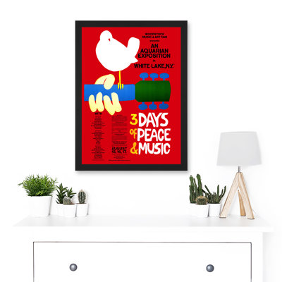 Music Concert Woodstock Peace Dove Love - Single Picture Frame Art Prints