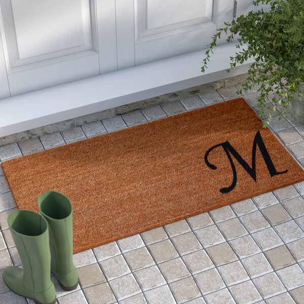 Cermenho Non-Slip Outdoor Door Mat Lark Manor Letter: K, Mat Size: Rectangle 18 x 30