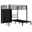 Lit superposé en métal avec bureau pliant, garde-robe à DEL, peu encombrant / réduit le bruit