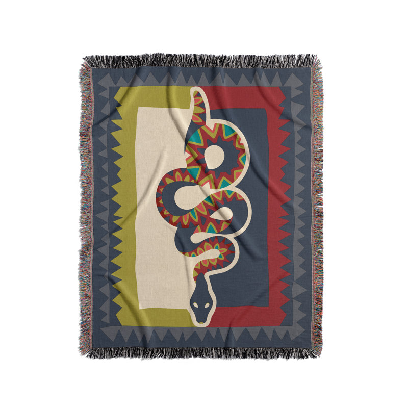 Jeté Kotu, Rouge / vert / bleu gris, L 60 po x l 50 po