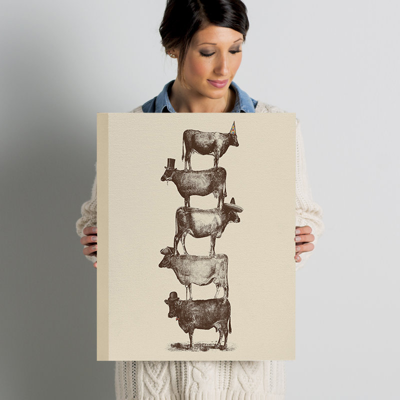« cow cow nuts », reproduction d’impression sur toile tendue, H 20 po x l 16 po x P 1,5 po
