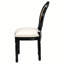 Ensemble de 2 chaises de salle à manger French Country, chaises rembourrées à dossier rond en rotin, pour le salon, la cuisine, le restaurant, structure en bois massif noir, tissu beige-1619035456-1619035459