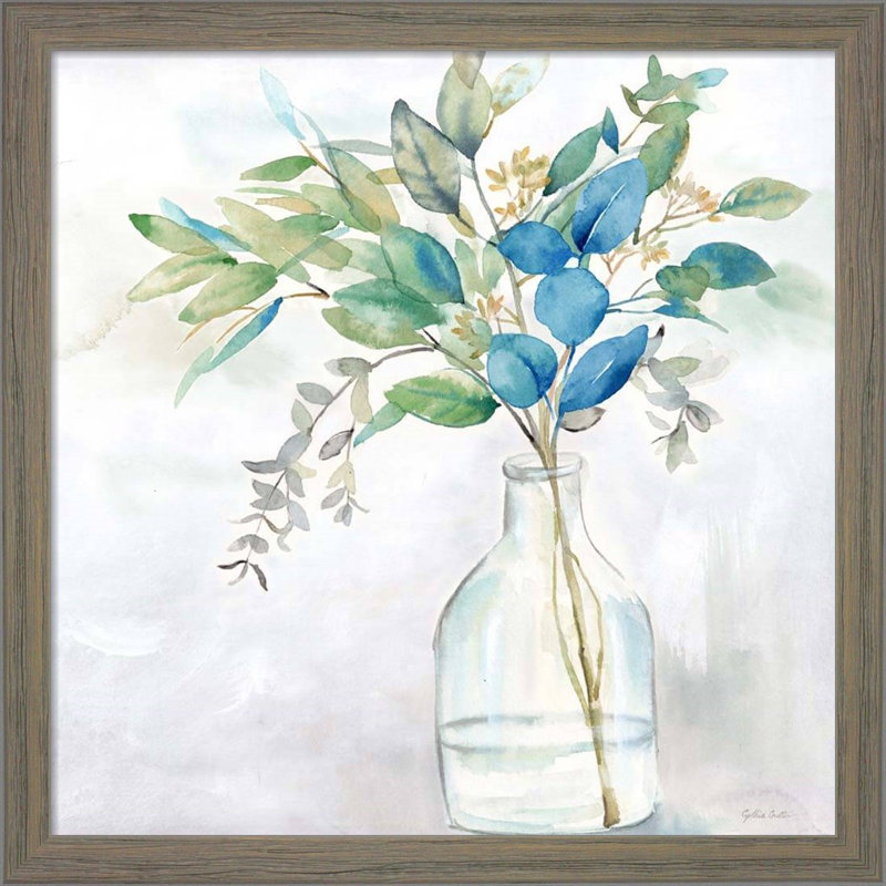 «Eucalyptus Vase Navy» par Cynthia Coulter, art encadré (ensemble de 2)