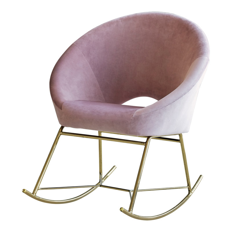 Chaise berçante Pecora, Bois de rose / laiton