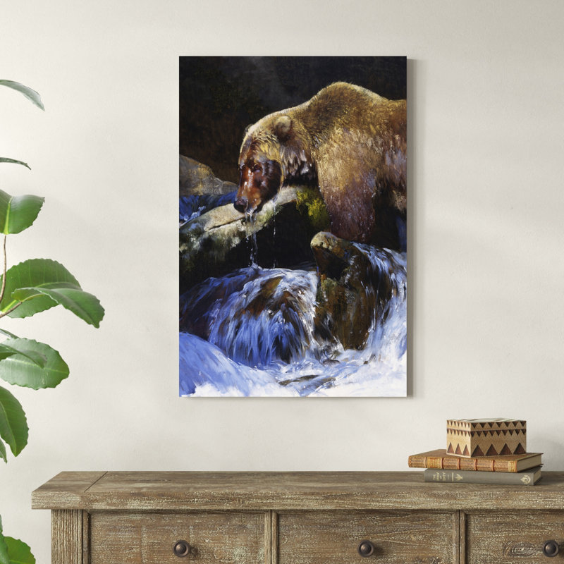 " Barehanded Fishing ", 36" H x 24" W x 1.25" D