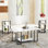 Ensemble de tables basses 3 pièces en faux marbre - Rangement à plusieurs niveaux, ensemble de table de salon moderne nordique pour petits espaces et appartements