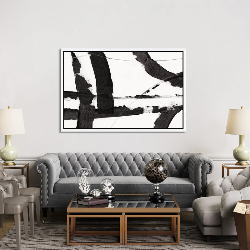 Obsidian Harmony I, 66.04 cm H x 45.72 cm W, White Floater Framed