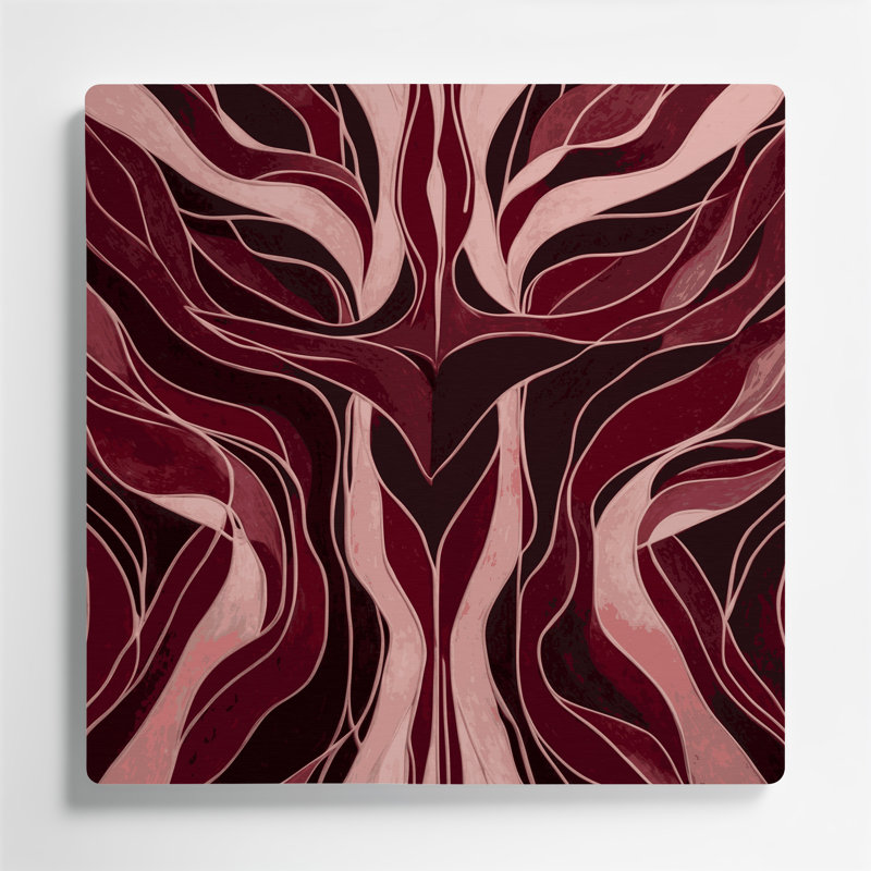 Abstract Figurative 4 Red Metal Wall Art, 16" H x 16" W