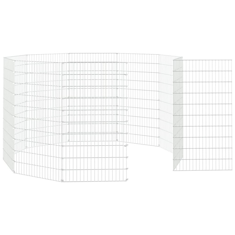 Dehaven Free Range Animal Enclosure 10-Panel 54x80 cm Galvanised Iron, 100cm H x 54cm W