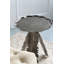 Table d'appoint 16,9 x 16,9 x 19,7 feuilles, finition argent antique