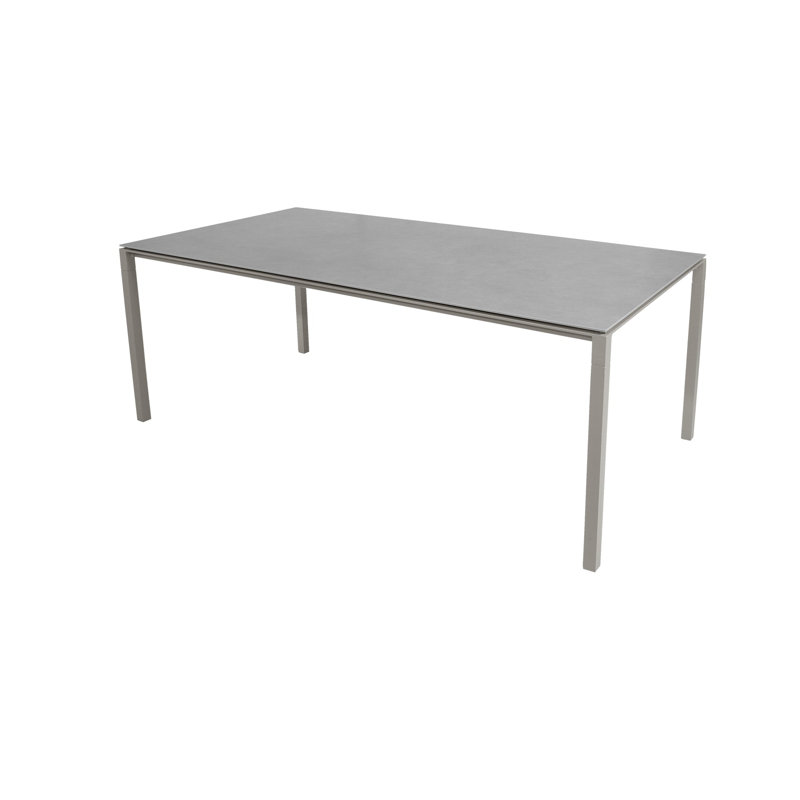 Pure Outdoor Dining Table, 39.4" W x 59.1" L x 29.5" H, Taupe/Concrete Gray