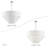 5 Light Bronze Medium Pendant Chandelier With Hand Crafted Off-White Fabric Hardback Shades-159222200-159222203