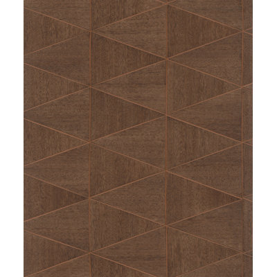 Woods and Wicker Collection Triangular Wood Tile Wallpaper Roll