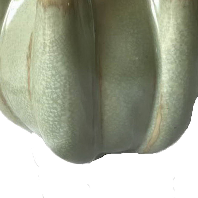 Vase tulipière, texture craquelée, vert sauge et céramique brune 9 pouces