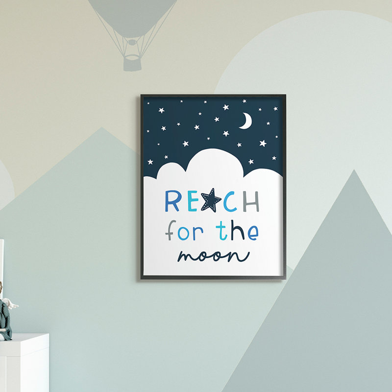 Reach For Moon Moon, Giclée encadrée noir minuit, H 30 po x l 24 po x P 1,5 po