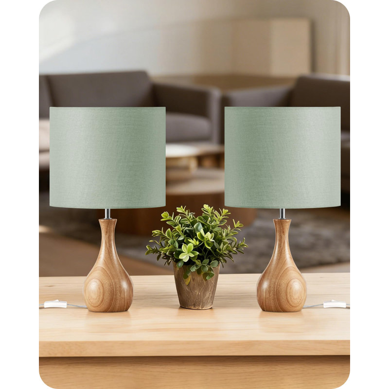 Wood Table Lamp, Green
