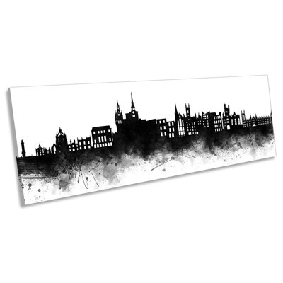 Aberdeen Abstract City Skyline - Wrapped Canvas Panoramic Print