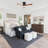42" Flush Mount 3-Solid Wood Blade Ceiling Fan Led Light, Silent Remote Control-1253806623