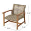 Ensemble de 2 fauteuils club d'extérieur en bois d'acacia et en osier avec coussins