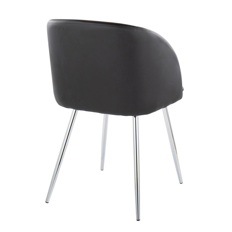 Chaise Fran en métal chromé et similicuir noir par Lumisource - ensemble de 2