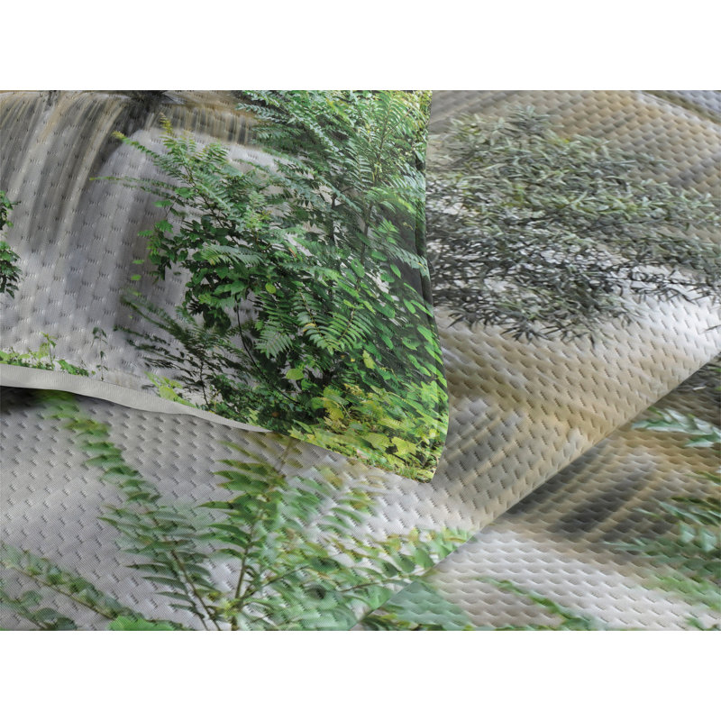 Forest Rustic Polyester Coverlet, King Bedspread + 2 Shams