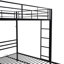 Lit double superposé au-dessus d'un lit simple au-dessus d'un lit simple, lit superposé triple avec échelle verticale, lit superposé à structure en métal avec barrière de sécurité, lit superposé double au-dessus d'un lit simple au dessus d'un lit simple-525590855