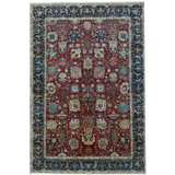 Sona Wool Oriental Area Rug in Red/Navy