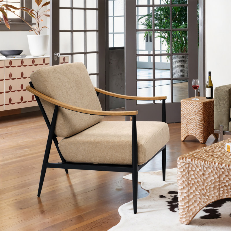 Fauteuil de lecture moderne 26 po Mid-Century, Kaki vintage
