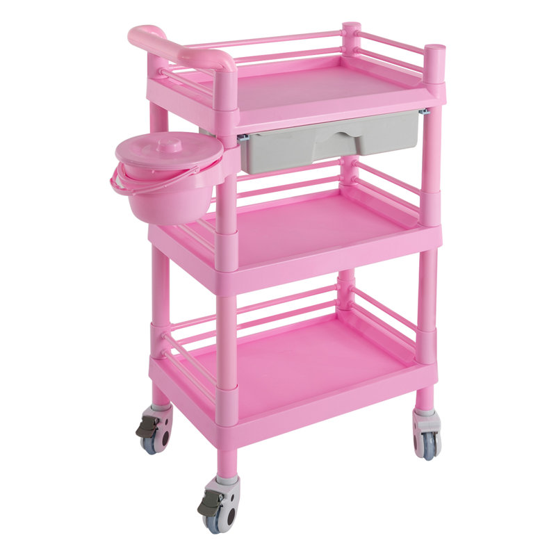 38.5'' H x 21.26'' W Utility Cart with Wheels, Pink
