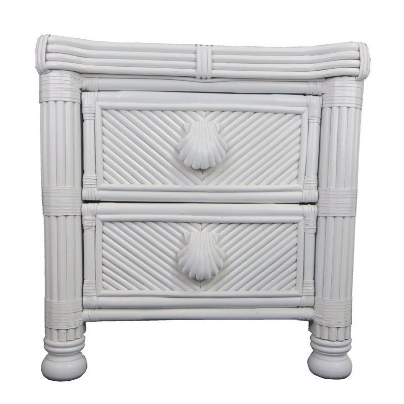 Table de chevet 2 tiroirs Sumner, Blanc