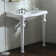 Whitehaus Collection 40" Rectangular Console Sink With Integrated Oval Bowl, Backsplash, Ceramic Leg Support And Overflow