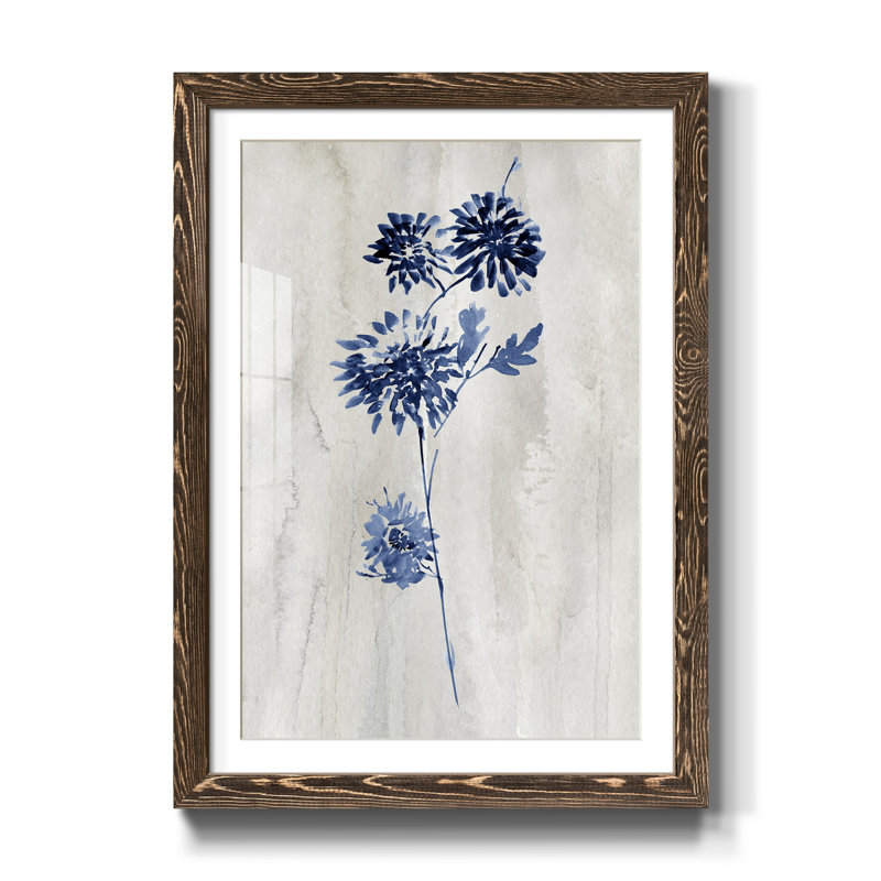 Indigo botanique IV - impression, Noyer, H 31,5 po x l 23,5 po x P 1,5 po
