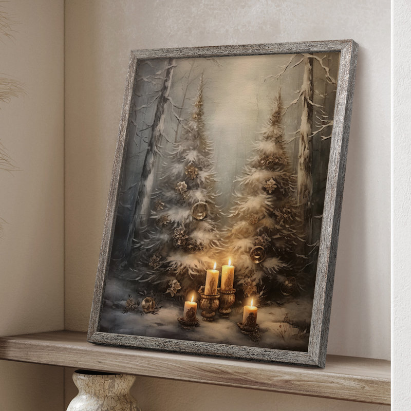 «Christmas Holiday Art Dxxxi», reproduction d'art encadrée - bois massif, H 30 po x l 24 po