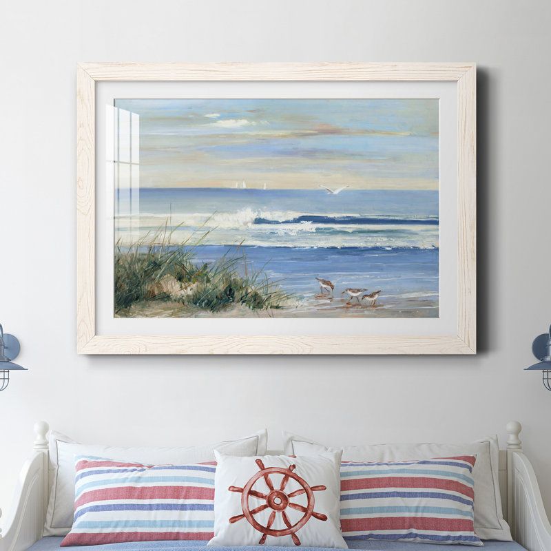 Beach Combers par J Paul - reproduction de cadre photo, H 23,5 po x l 31,5 po, Blanc