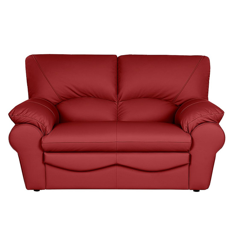 Causeuse en cuir véritable 2 places Heppman, Rouge