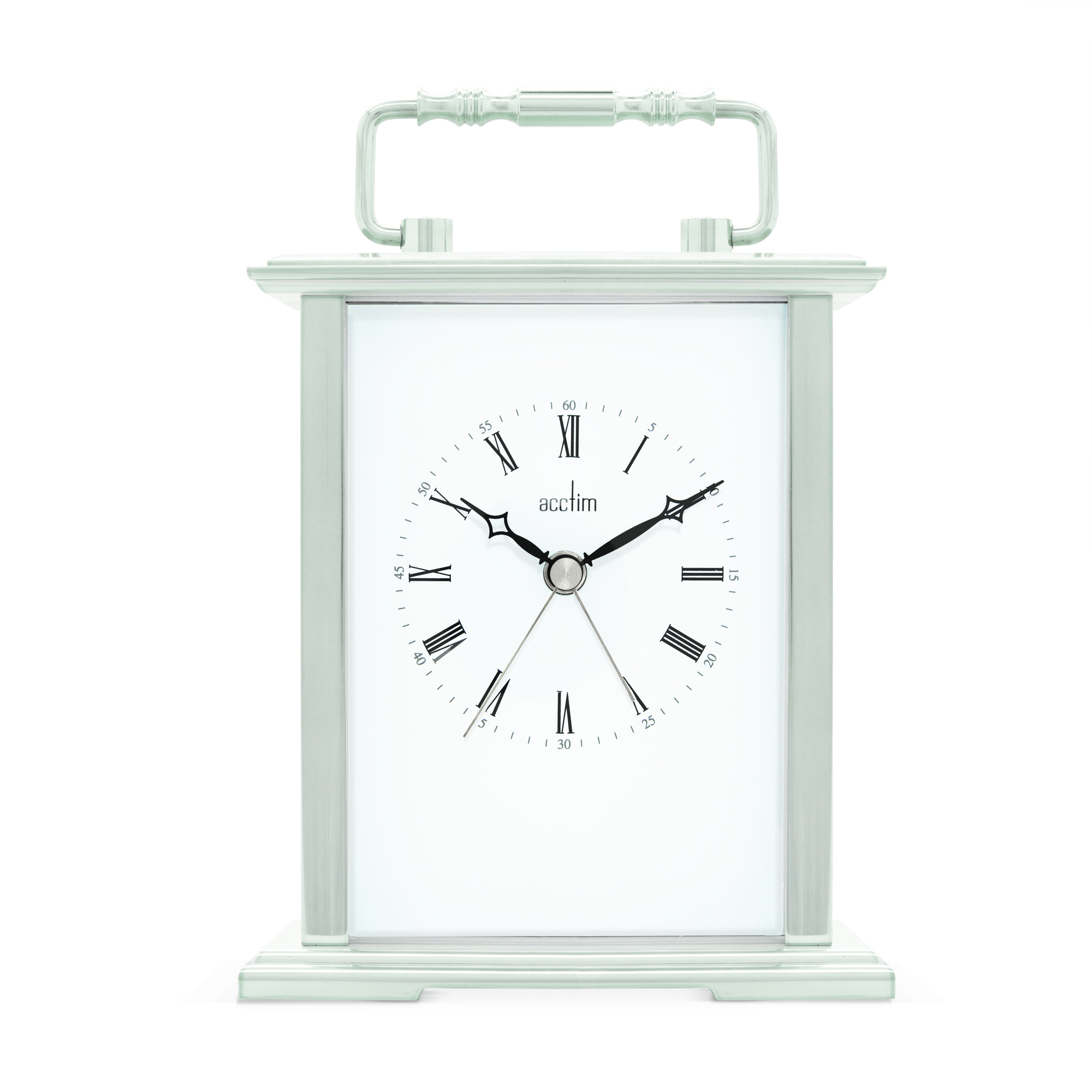 Acctim Gainsborough Mantel Clock Quartz Polished Metal Carriage