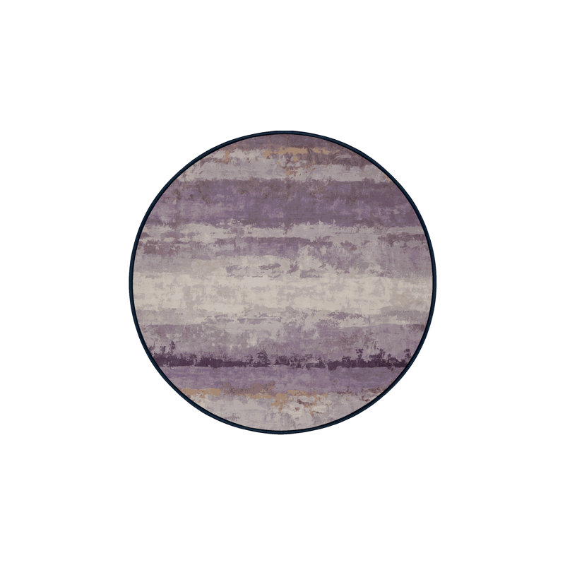 Machine Washable Purple Area Rug, Round 5'