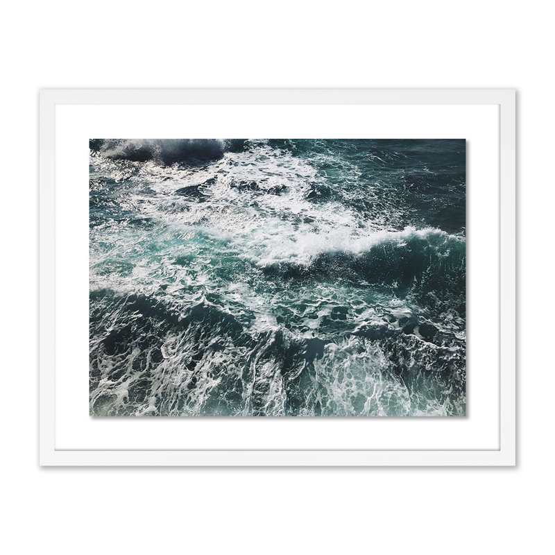 Crashing Waves Print by Vitaliy Paykov, 19" H x 24" W x 1.5" D, White