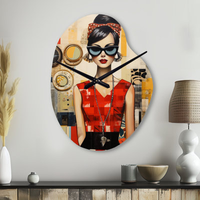 Horloge murale asymétrique Mid-Century