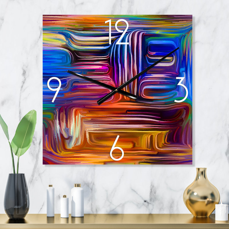 Color Fusion V - Horloge murale moderne, Grand