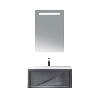 Filkins 37.4'' Single Bathroom Vanity with Solid Wood Top