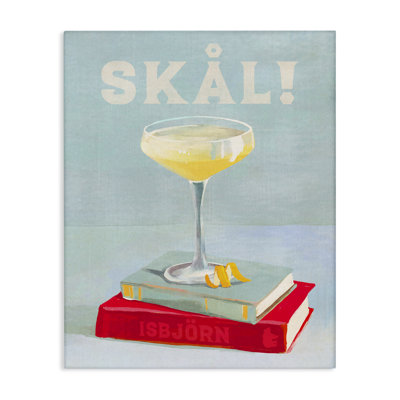 Art mural sur toile Skal Cocktail & Bookstack par The Whiskey Ginger