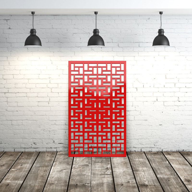 Geometric Brick Aluminum Laser-Cut Privacy Screen Panel  – Powder-Coated Outdoor Metal Wall Art, Decorative Garden Fence Privacy Divider