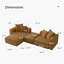 Canapé modulaire convertible avec repose-pieds, canapé-lit, jaune-2062178112