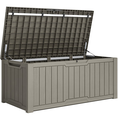 Edrosie Inc 121 Gallons Water Resistant Resin Lockable Deck Box by Edrosie Inc