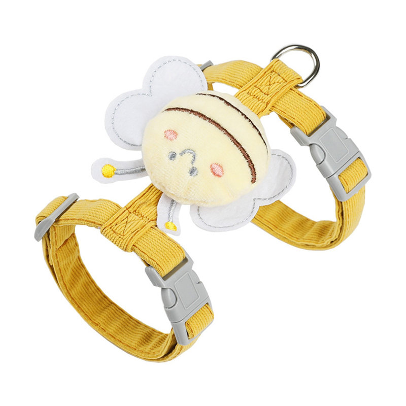Harnais pour chat Honeybee en forme de T anti-évasion, jaune taille S, S
